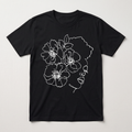 Blooming Crown" Floral Line Art Profile T-Shirt