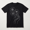 "Blooming Mind" Surreal Floral Line Art T-Shirt