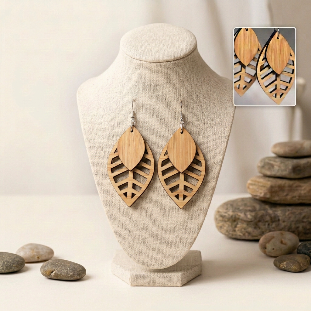 Layered Cutout Leaf Earrings
