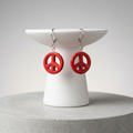 Vibrant Peace Sign Ceramic Earrings (Multiple Colors)