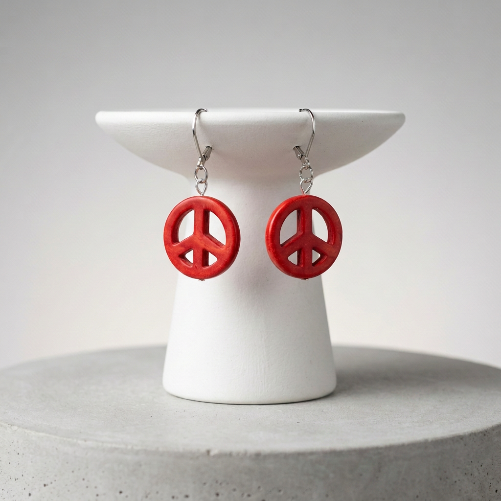 Vibrant Peace Sign Ceramic Earrings (Multiple Colors)