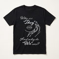 "Who Are They" Line Art Slogan T-Shirt